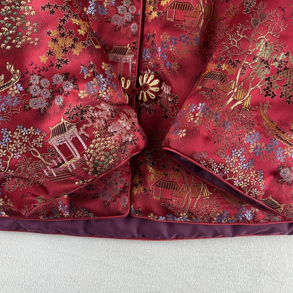 Kat Street Vintage Made in Hong Kong Chinese Asian Red Satin Jacket  Women's XL - Picture 5 of 13